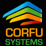 Corfu Systems stacked Logo - black